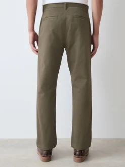 Vert olive - Ajustement droit - Pantalon chino stretch