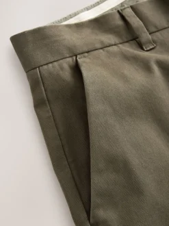 Vert olive - Ajustement droit - Pantalon chino stretch