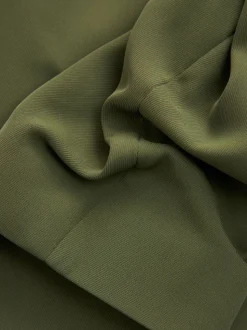 Vert olive - Blazer décontracté à manches froncées