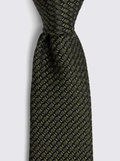 Vert olive - Cravate MOSS Grenadine