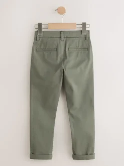 Vert olive - Pantalon chino extensible (3-17ans)