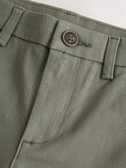 Vert olive - Pantalon chino extensible (3-17ans)