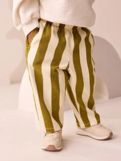 Vert olive - Pantalons à rayures (3mois-7ans)