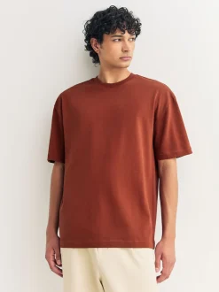 Vert olive/gris glace/orange rouille - Coupe ample - T-shirt épais 3 Pack