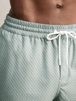 Vert pistache - Short de bain à cordon imprimé géométrique Reiss Tito