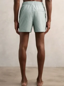 Vert pistache - Short de bain à cordon imprimé géométrique Reiss Tito