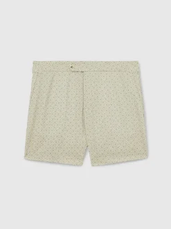 Vert pistache - Short Reiss Caprio imprimé géométrique de bain
