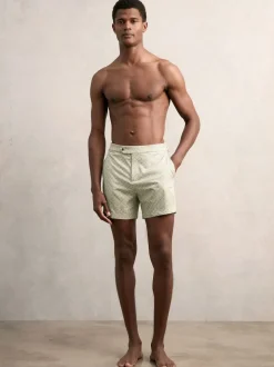 Vert pistache - Short Reiss Caprio imprimé géométrique de bain