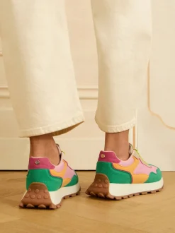 Vert rose multicolore - Baskets de jogging Love & Roses Mix Material Retro Comfort