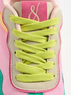 Vert rose multicolore - Baskets de jogging Love & Roses Mix Material Retro Comfort