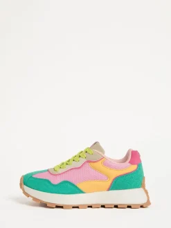 Vert rose multicolore - Baskets de jogging Love & Roses Mix Material Retro Comfort