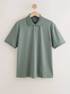 VERT SAUGE - Ajustement régulier - Polo Manches courtes Pique