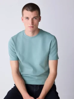 VERT SAUGE - T-shirt épais doux au toucher élégant