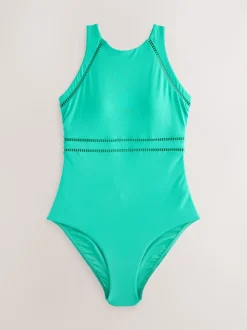 Vert turquoise - Maillot de bain gainant avec contrôle du ventre haut