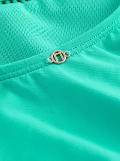 Vert turquoise - Maillot de bain gainant avec contrôle du ventre haut