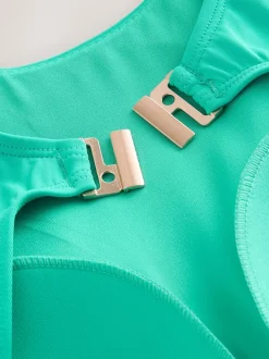 Vert turquoise - Maillot de bain gainant avec contrôle du ventre haut