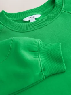 Vert vif - Sweat-shirt épais décontracté à col rond