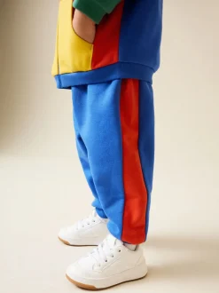 Vert/Bleu color block - Ensemble sweat et Joggings zippé à Col cheminée (3mois-7ans)