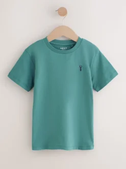 Vert/Bleu minéraux - T-shirt brodé Manches courtes Stag 4 Pack (3-16ans)