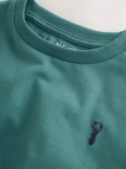 Vert/Bleu minéraux - T-shirt brodé Manches courtes Stag 4 Pack (3-16ans)