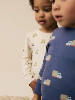 Vert/Bleu Transport - Lot de 3 pyjamas Snuggle courts (9mois-10ans)