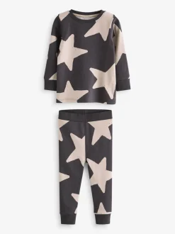 Vert/Ecru/Marron Étoiles - Lot de 3 pyjamas Snuggle (9mois-10ans)