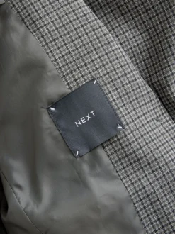 Vert/Gris - Blazer ajusté à carreaux sculpté