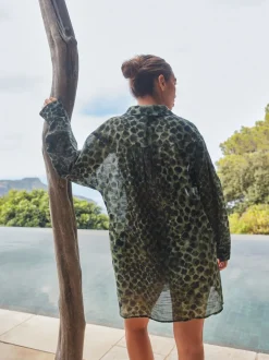 Vert/Noir - Chemise de plage