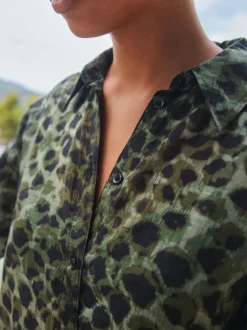 Vert/Noir - Chemise de plage