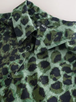 Vert/Noir - Chemise de plage