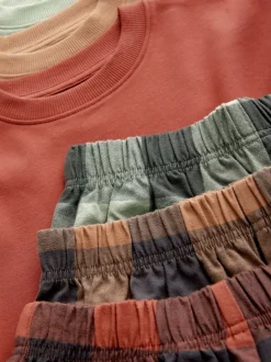 Vert/orange - Pyjama court à carreaux tissés 3 Pack (3-16ans)