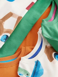 Vert/Orange Transport - Lot de 3 pyjamas Snuggle courts (9mois-10ans)