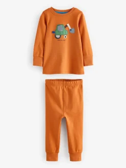 Vert/Orange Transport - Lot de 3 pyjamas Snuggle courts (9mois-10ans)