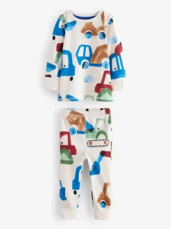 Vert/Orange Transport - Lot de 3 pyjamas Snuggle courts (9mois-10ans)