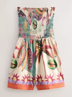 vert/rose - Combinaison bandeau froncée