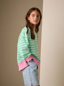 vert/rose - Sweat-shirt (3-16yrs)