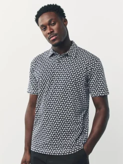 Vert/Rose/Marine géométriques - Polo en jersey Manches courtes 3 Pack