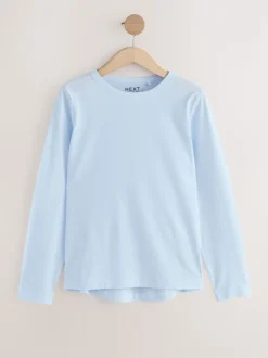 Vert/violet/bleu/écru/rose - T-shirt à manches longues en coton 100% 5 Pack