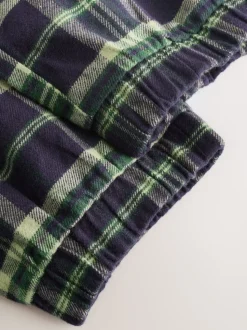 Véhicule bleu/vert - Lot de 2 pyjamas en tissu à carreaux à manches longues (3-16ans)