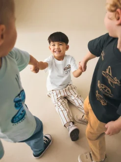 Véhicules bleu/noir/blanc - Manches courtes T-shirt & Survêtement Set 3 Pack (3mths-7yrs)