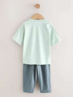 Véhicules bleu/noir/blanc - Manches courtes T-shirt & Survêtement Set 3 Pack (3mths-7yrs)