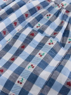 Vichy bleu - Combinaison trapèze (3mois-7ans)