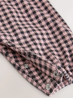 Vichy rose / chocolat - Body à manches longues et salopettes bébé Ensemble 2 pièces (0mois-2ans)