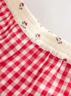 Vichy rouge/écru - Pyjamas Jambe large (3-16ans)