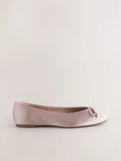 vieux rose - Ballerines de demoiselle d’honneur effet perle avec nœud