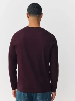 Violet - Ajustement régulier - T-shirt à manches longues de cou d'équipage