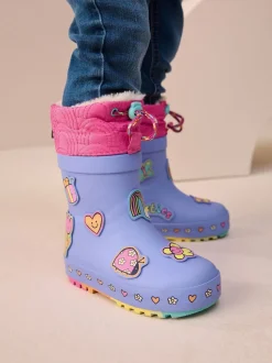 Violet - Bottes de pluie Personnage Thinsulate avec poignets doublés