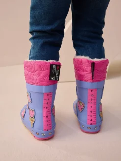 Violet - Bottes de pluie Personnage Thinsulate avec poignets doublés