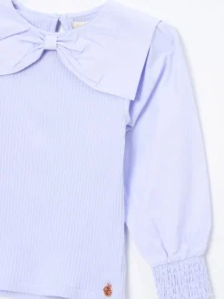 Violet - Chemisier Angel & Rocket Elise à manches longues avec col à nœud