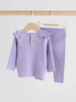 Violet - Ensemble Pull et Leggings en maille Bébé 2 Pièces (0mois-3ans)